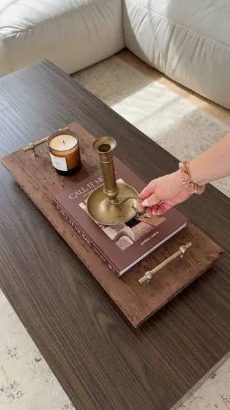 Plateau décoratif en bois (photo de démonstration)