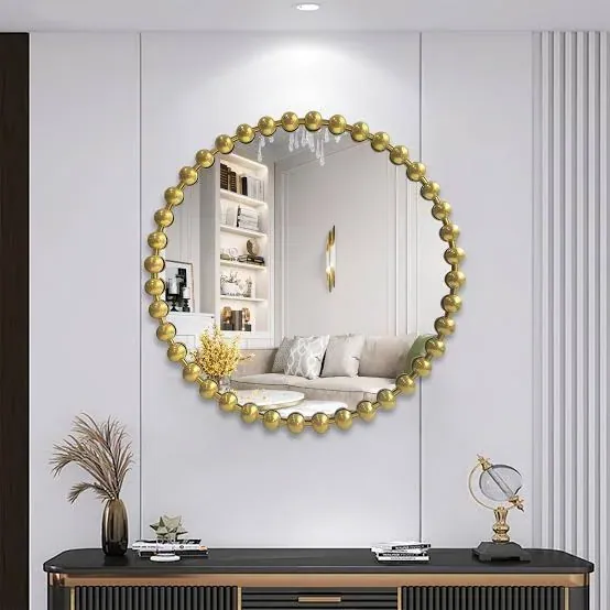 Miroir rond doré 60 cm (photo de démonstration)